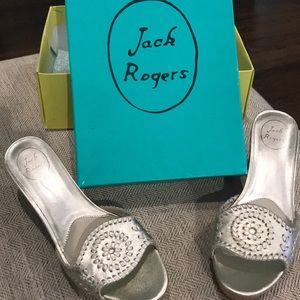 Jack Rogers Siver Metallic Barcelona Cork Wedge